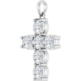14K White Gold 1 1/2 CTW Lab-Grown Diamond Cross Pendant