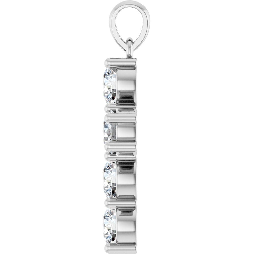 14K White Gold 1 1/2 CTW Lab-Grown Diamond Cross Pendant