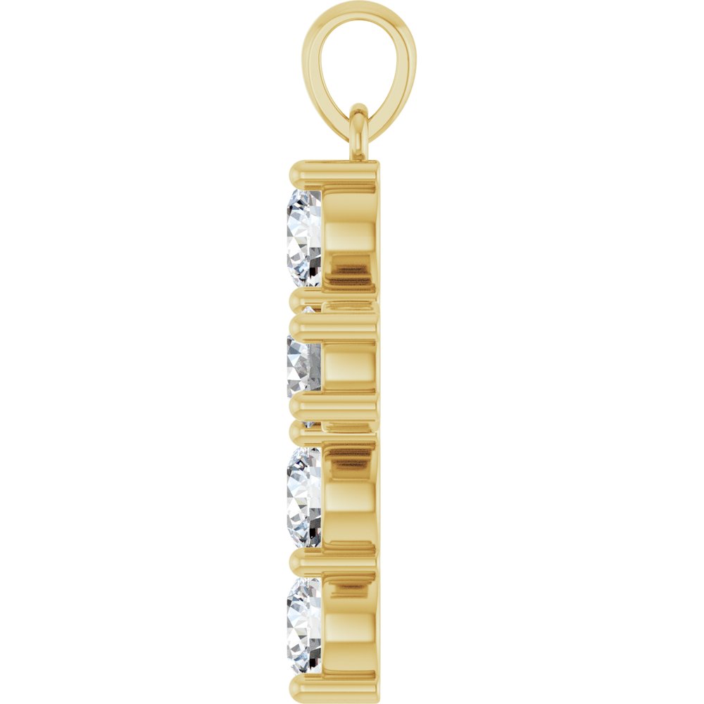 14K Yellow Gold 1 1/2 CTW Lab-Grown Diamond Cross Pendant