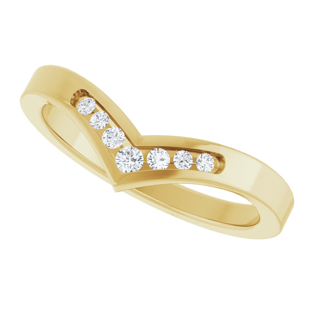 14K Yellow Gold .08 CTW Natural Diamond Contour Band