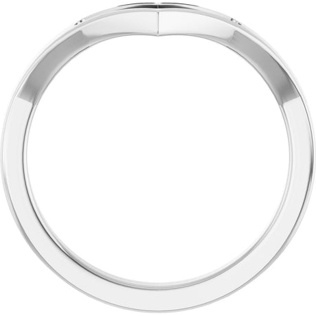 14K White Gold .08 CTW Natural Diamond Contour Band