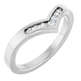 14K White Gold .08 CTW Natural Diamond Contour Band