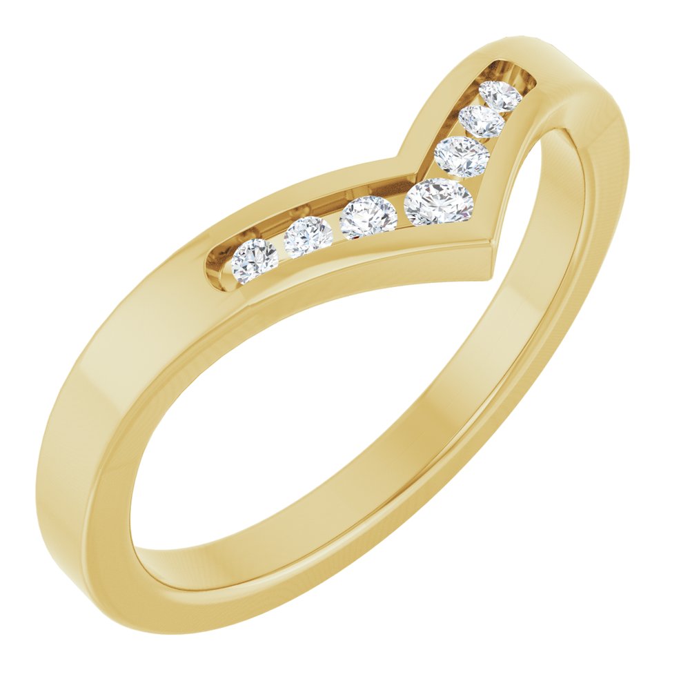 14K Yellow Gold .08 CTW Natural Diamond Contour Band