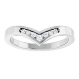 14K White Gold .08 CTW Natural Diamond Contour Band