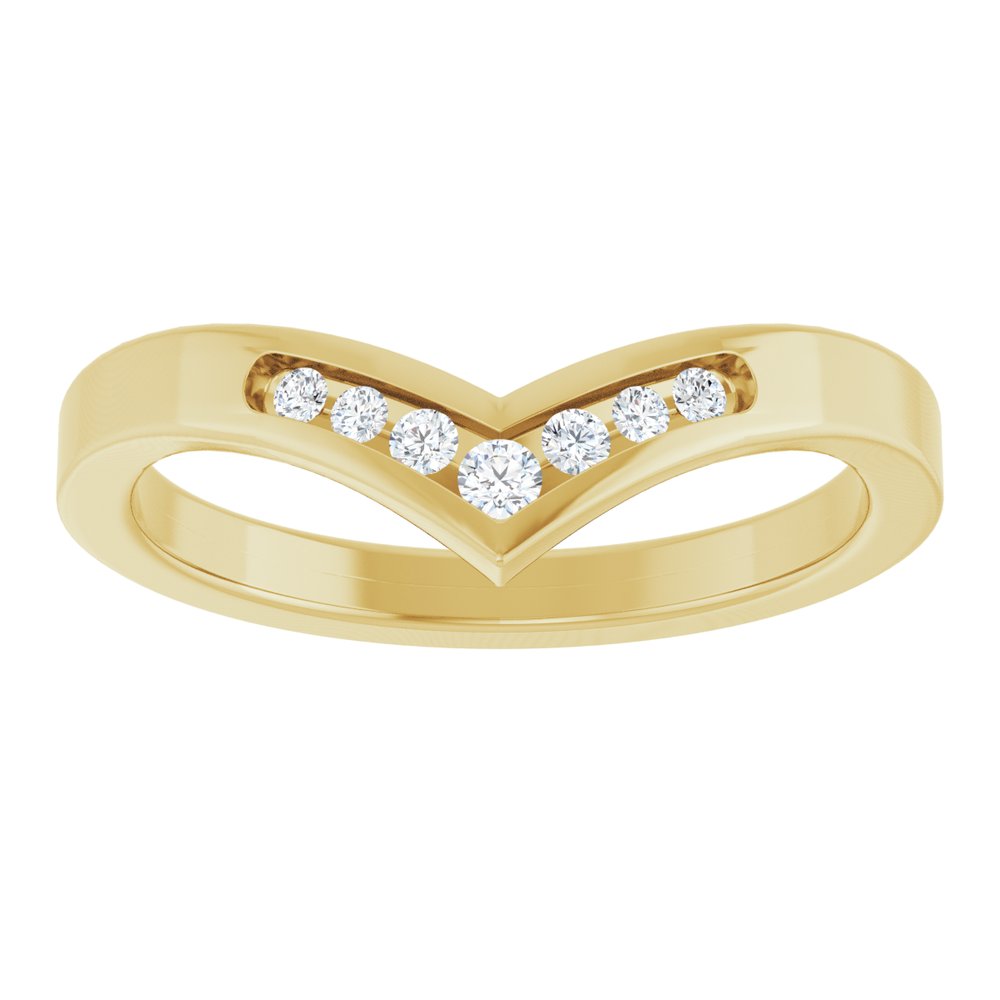 14K Yellow Gold .08 CTW Natural Diamond Contour Band