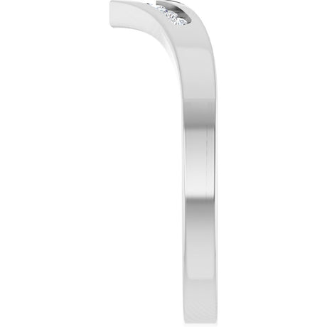 14K White Gold .08 CTW Natural Diamond Contour Band