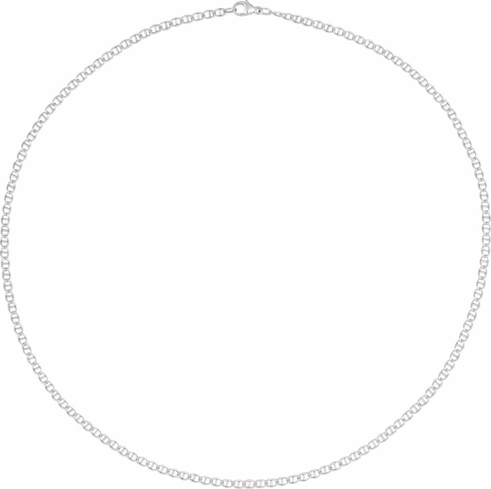Sterling Silver 2.6 mm Anchor 16" Chain