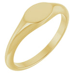 14K Yellow Gold Oval Signet Ring