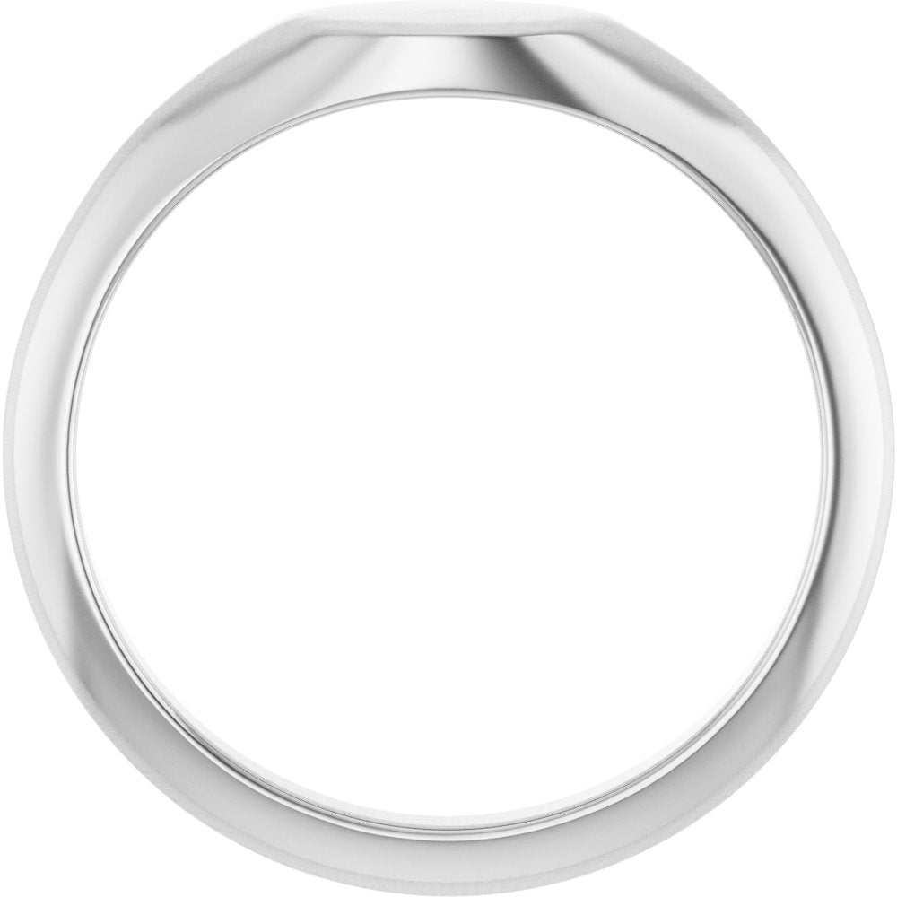 14K White Gold Oval Signet Ring