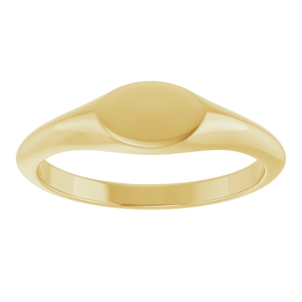 14K Yellow Gold Oval Signet Ring