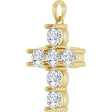 14K Yellow Gold 2 CTW Lab-Grown Diamond Cross Pendant