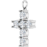 14K White Gold 2 CTW Lab-Grown Diamond Cross Pendant