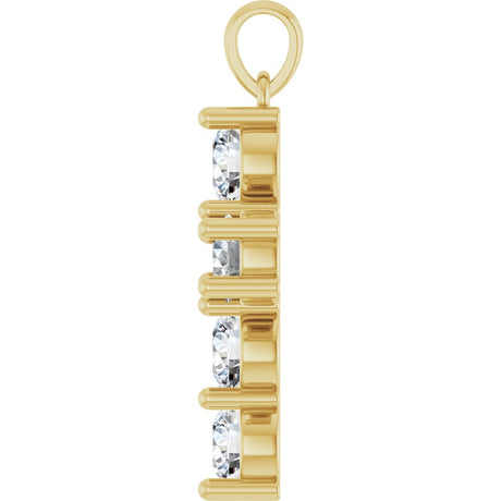 14K Yellow Gold 2 CTW Lab-Grown Diamond Cross Pendant
