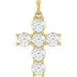 14K Yellow Gold 2 CTW Lab-Grown Diamond Cross Pendant