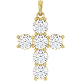 14K Yellow Gold 2 CTW Lab-Grown Diamond Cross Pendant