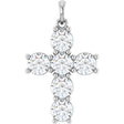 14K White Gold 2 CTW Lab-Grown Diamond Cross Pendant
