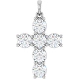 14K White Gold 2 CTW Lab-Grown Diamond Cross Pendant