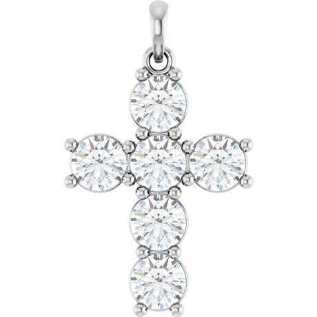 14K White Gold 2 CTW Lab-Grown Diamond Cross Pendant