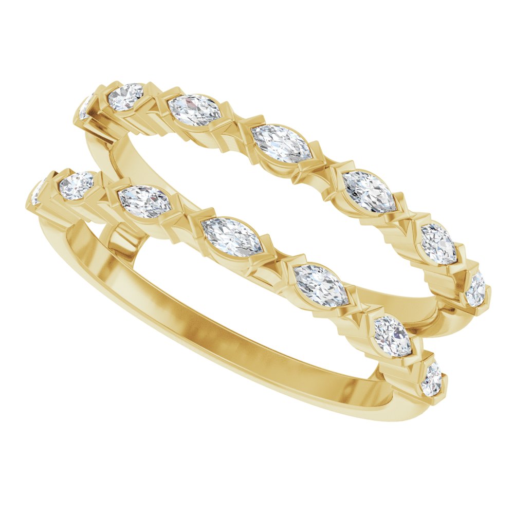14K Yellow Gold 1/2 CTW Natural Diamond Ring Guard