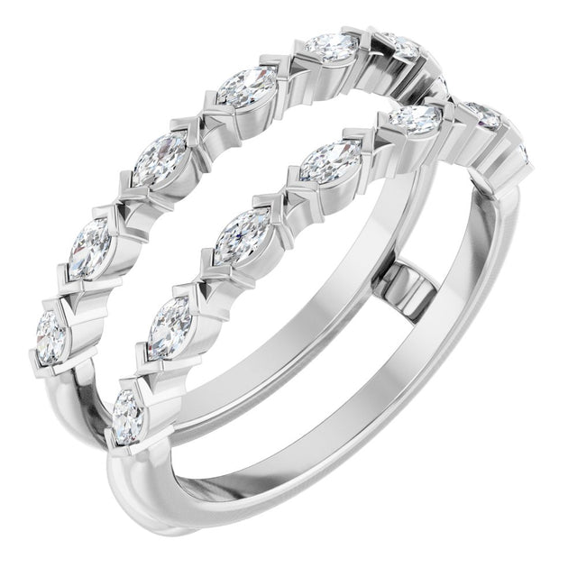 14K White Gold 3/8 CTW Lab-Grown Diamond Ring Guard