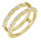 14K Yellow Gold 3/8 CTW Lab-Grown Diamond Ring Guard