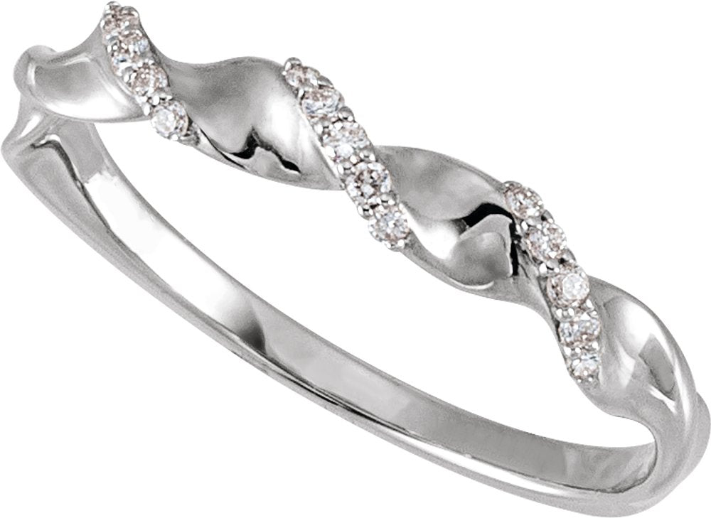 14K White .08 CTW Natural Diamond Anniversary Band