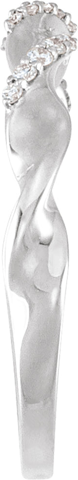 14K White .08 CTW Natural Diamond Anniversary Band