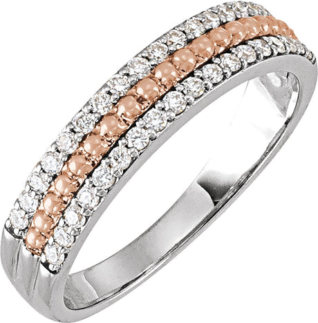 14K White/Rose Gold 1/3 CTW Natural Diamond Anniversary Band