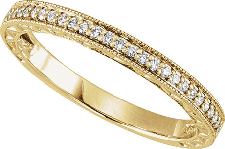 14K Yellow Gold 1/8 CTW Natural Diamond Anniversary and