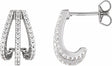 14K White Gold 1/2 CTW Lab-Grown Diamond 14 mm Hoop Earrings