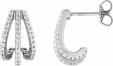 14K White Gold 1/2 CTW Lab-Grown Diamond 14 mm Hoop Earrings