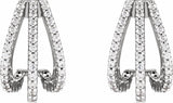 14K White Gold 1/2 CTW Lab-Grown Diamond 14 mm Hoop Earrings
