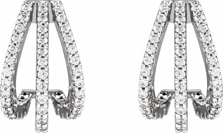 14K White Gold 1/2 CTW Lab-Grown Diamond 14 mm Hoop Earrings