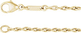 14K Yellow Gold 2 mm Figure 8 7" Chain