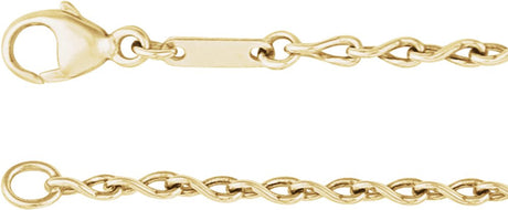 14K Yellow Gold 2 mm Figure 8 7" Chain