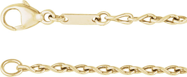 14K Yellow Gold 2 mm Figure 8 7" Chain
