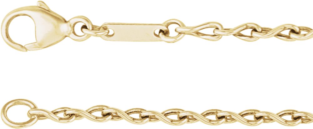 14K Yellow Gold 2 mm Figure 8 24" Chain