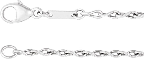 Sterling Silver 2 mm Figure 8 18" Chain