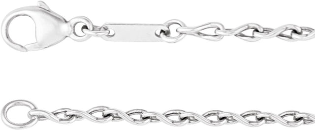 Sterling Silver 2 mm Figure 8 7" Chain