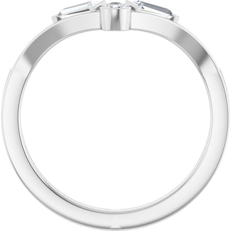 14K White Gold 1/4 CTW Natural Diamond Contour Band