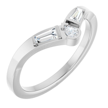 14K White Gold 1/4 CTW Natural Diamond Contour Band