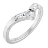 14K White Gold 1/4 CTW Natural Diamond Contour Band