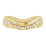 14K Yellow Gold 1/8 CTW Natural Diamond Contour Band