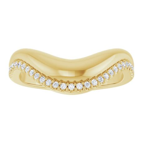 14K Yellow Gold 1/8 CTW Natural Diamond Contour Band