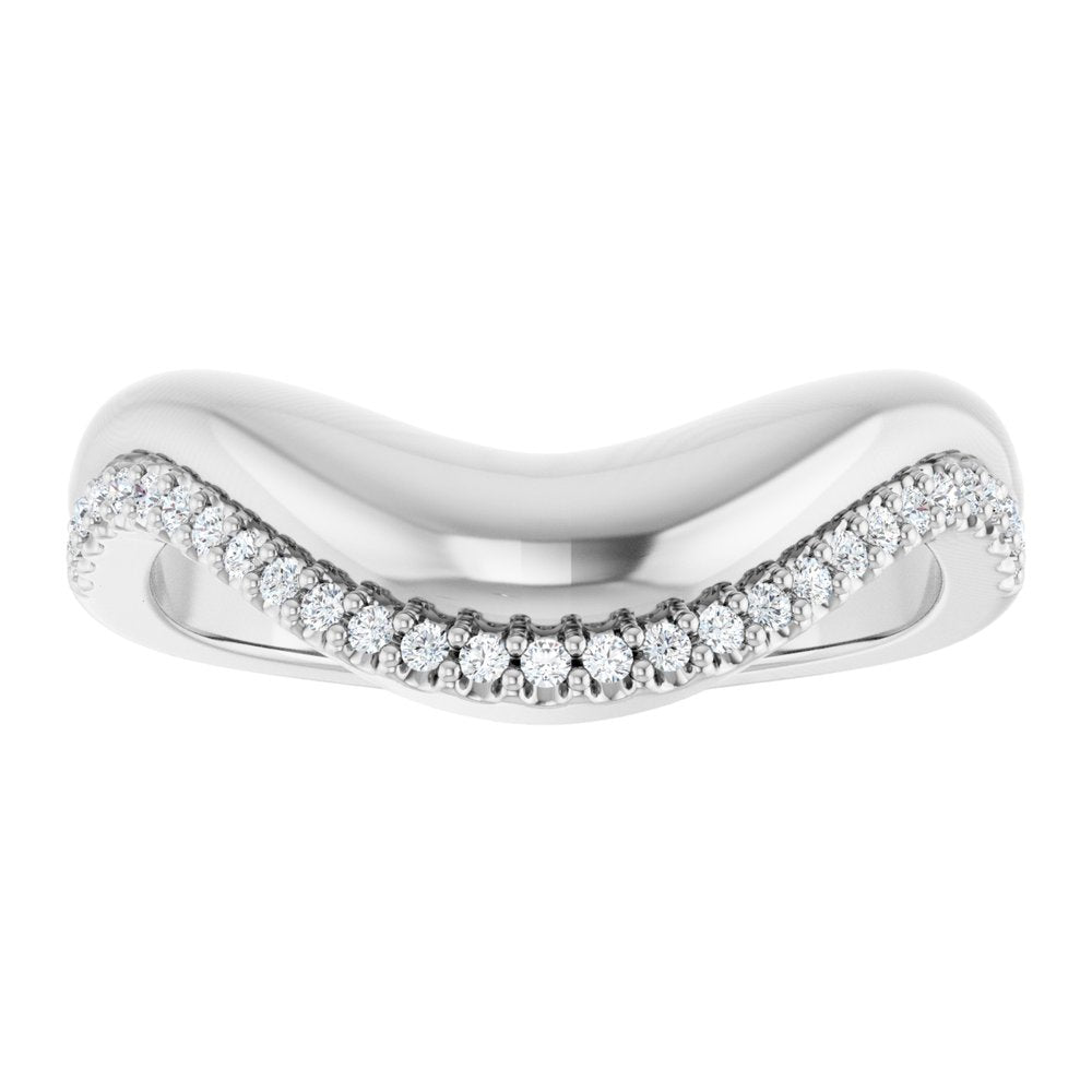 14K White Gold 1/8 CTW Lab-Grown Diamond Contour Band