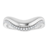 14K White Gold 1/8 CTW Lab-Grown Diamond Contour Band