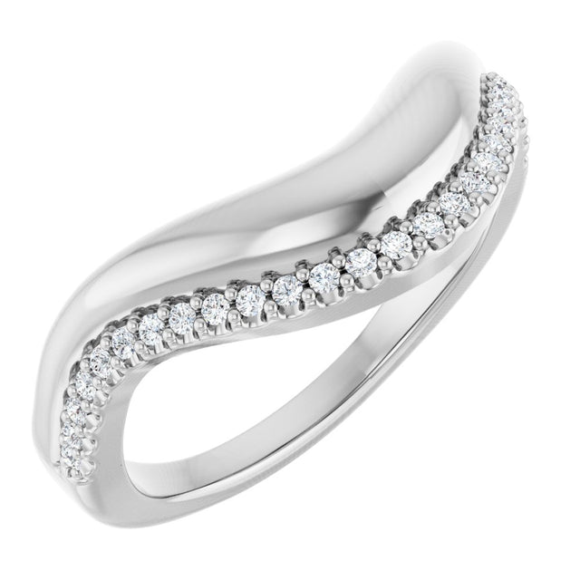 14K White Gold 1/8 CTW Lab-Grown Diamond Contour Band