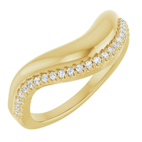 14K Yellow Gold 1/8 CTW Natural Diamond Contour Band