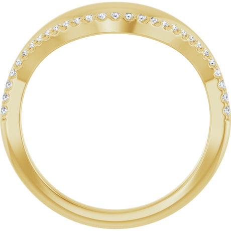 14K Yellow Gold 1/8 CTW Natural Diamond Contour Band