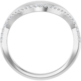 14K White Gold 1/8 CTW Natural Diamond Contour Band